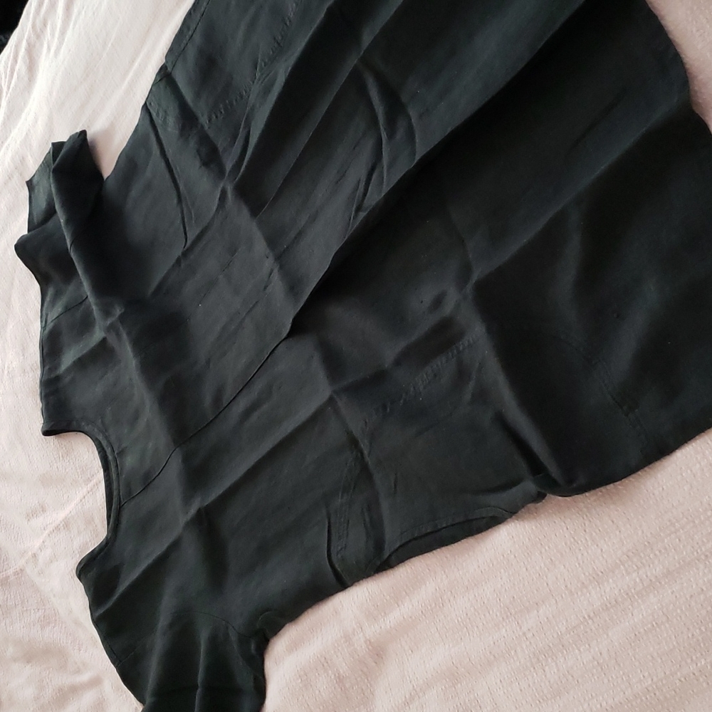FLAX above the knee black linen dress